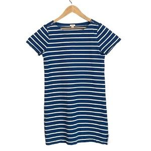 J. Crew Factory shoulder zip royal blue and white dress. Women’s size S